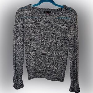 t/o sweaters Women’s XS Crocheted Sweater Black Gray